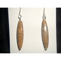 Elegant long slim column picture jasper earring...