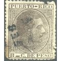 Puerto Rico 1881 - 8c brown - King Alfonso XII ...