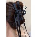 Black Ribbon Long Tail BowKnot Clip