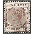 St Lucia 1898 SG48 4d Brown Mounted Mint . ..