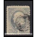 Used 206 1c Benjamin Franklin Barely Clears RA0396