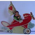 VINTAGE ' VALENTINE CARD ' FLY BOY in AIRPLANE ...
