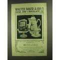 1907 Baker's Cocoa & Chocolate Ad