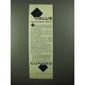 1931 Cunard Cruise Ad - Value The Universal Appeal