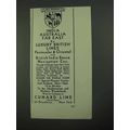 1931 Cunard Line Ad - India Australia Far East