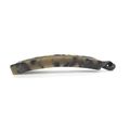 Slim black and beige marbled banana hair claw c...