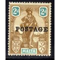 Malta 1926 KGV 2d Brown & Blue Ovpt Postage MM ...