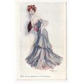 Compliments of the Season Lady Art Postcard Art...