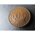 1951 GEORGE VI HALFPENNY - COIN - 2 FREE POST. AA