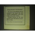 1900 Waltham Watches Ad - Waltham Watches
