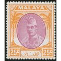 Kelantan 1951 25c purple & orange SG 74 unused