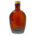Vintage Log Cabin Syrup Embossed Amber Glass Bo...