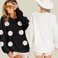 Woman Long Sleeve Baseball Sweatshirt Loose Fit...