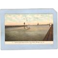 IN Michigan City Lighthouse Postcard Lighthouse...