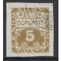 CZECHOSLOVAKIA 1919 POSTAGE DUE 5H OLIVE IMPERF...