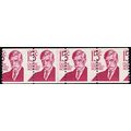 1305E, Mint NH 15¢ Misperfed Coil Line Strip of...
