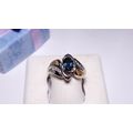 Estate 1.02ct Royal Blue Sapphire .15ctw Diamon...
