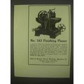 1922 Hall & Brown No. 183 Finishing Planer Ad