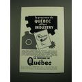 1950 Quebec Canada Ad - La Province de Quebec O...