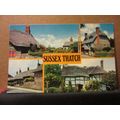 multiview, SUSSEX THATCH county used postcard C...