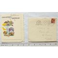 1937 Birthday card - Daughter - silver vase pur...