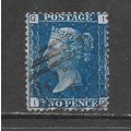 MALTA 1859 GB 2d blue PLATE 14 FINE PART DUPLEX...