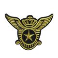 Iron On Patch Star & Wings Black Gold 8.5 x 5 c...