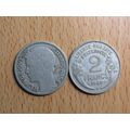 France Republic 1949B 2 Francs Coin