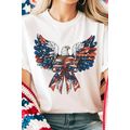 White American Flag Eagle Print Independence Da...