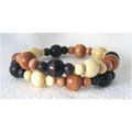 Bracelet #jb011 memory wire glass & metal beads...