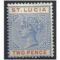 St Lucia 1895 SG45 2d Ultramarine & Orange Moun...