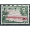 Ceylon 1938 SG393 30c Carmine & Green Mounted M...