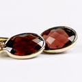 Mozambique Garnet, 14K Gold Leverback Earrings,...