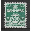 DENMARK 1933 NUMERAL 30 ORE GREEN SG 273 FINE USED