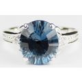 Concave Cut London Blue Topaz, 925 Sterling Sil...