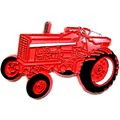 Red, White and Black Farm Tractor Fridge Magnet