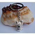 FRENCH BULLDOG METAL KEY RING IN VELVET GIFT BA...