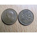 1951 King George vl 1 Cent Canada Coin