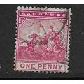 BARBADOS 1892-1903 WMK CROWN CA 1d USED SG107