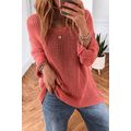 Coral Crochet Hollow-out Jumper Top Sweater