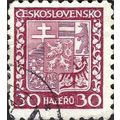CZECHOSLOVAKIA, National coat of arms, violet-r...