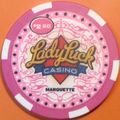 Lady Luck. $2.50 Casino Chip. Marquette, IA. W08.