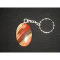 Beautiful oval banded polychrom jasper keyring ...