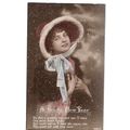 A BRIGHT NEW YEAR antique Victorian used postca...