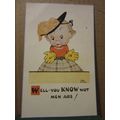 you KNOW what men are! used vintage postcard Ma...