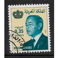 MOROCCO 1981 35F BLUE YELLOW & GOLD KING HASSAN...