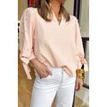 Pink Stripe Bow Knot Cuff Pearl Embellished Puf...