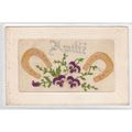 Silk Postcard Showing Flowers Amitie ( Friendsh...