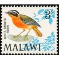 Malawi QEII 1968 Birds 3d White Browed Robin Ch...