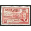 Turks & Caicos Islands 1950 SG224 2d Red-Orange...
